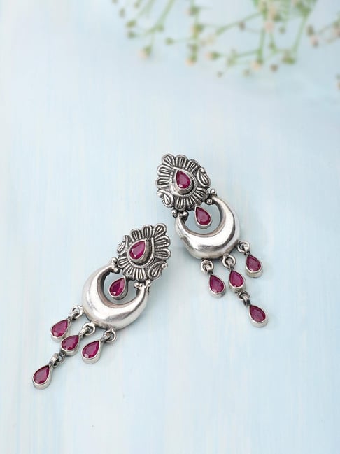 Buy Silver Dangler Earrings for Women Online at Fabindia | 10720123