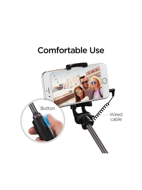 Spigen S530 Selfie Stick Battery Free Wired Black