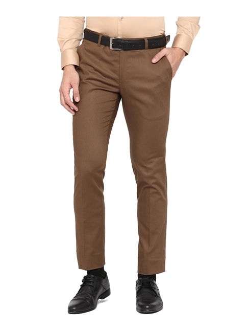 Buy Men Brown Slim Fit Solid Casual Trousers Online  814318  Allen Solly