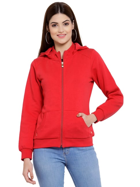 Red hooded hot sale sweatshirt womens