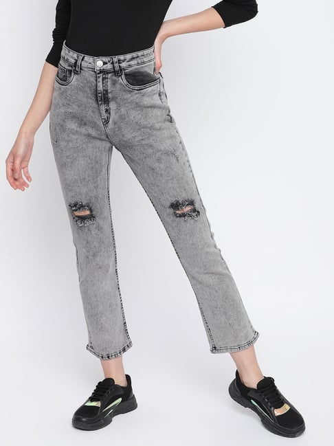 Tales & Stories Grey Distressed Jeans