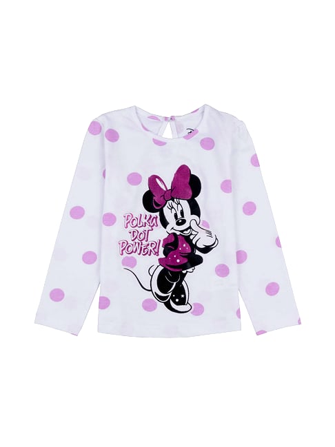 Disney Kids White Minnie Mouse Print T-Shirt