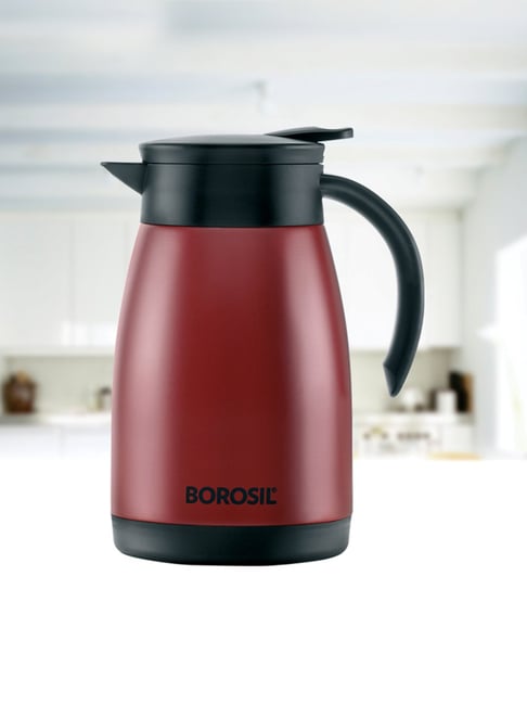Buy Borosil Red Stainless Steel Teapot Vacuum Insulated 750 ml