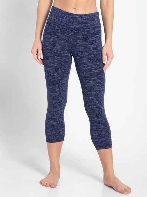 Jockey Blue & Grey Textured Capris