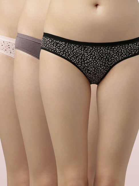 Enamor Multicolor Printed Bikini Panty (Pack Of 3) Price in India