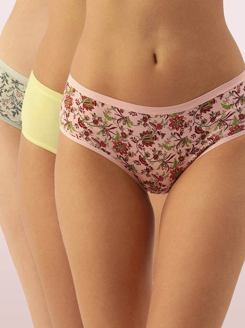 Enamor Multicolor Printed Hipster Panty (Pack Of 3) Price in India