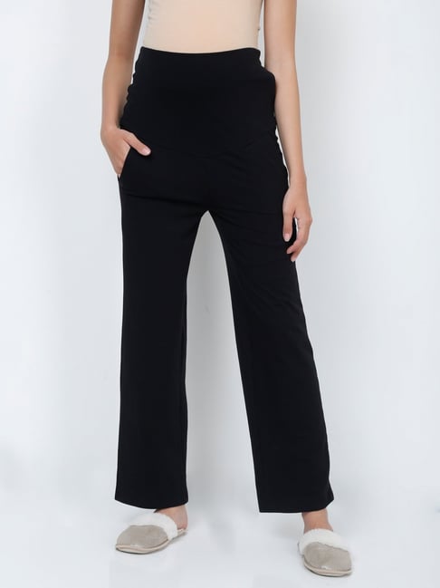 Buy Maniac Solid Womens Polyester Black Loose Fit Trouser Online at Best  Prices in India  JioMart