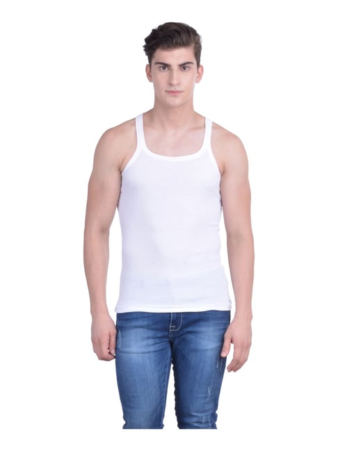 Buy DOLLAR BIGBOSS Multi Men's Assorted Pack of 3 Cotton Gym Vest