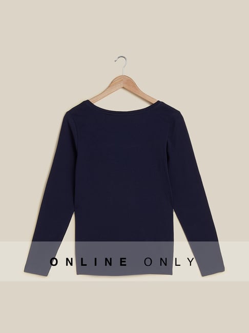 Buy LOV by Westside Navy Chelsea Long-Sleeve T-Shirt Online at best 