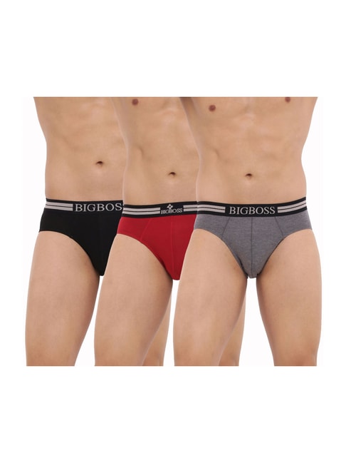 Buy Dollar Bigboss Assorted Color Cotton Briefs (Pack Of 3) for