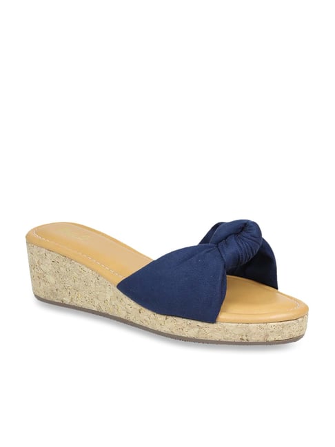 Navy blue online wedges