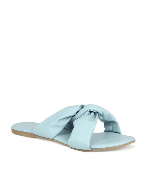 Baby blue flat sandals hot sale