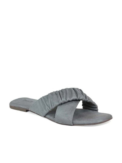 Inc 5 Inc.5 Women's Grey Cross Strap Sandals