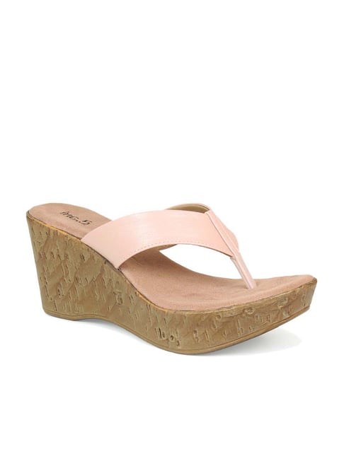 Inc 5 Inc.5 Women's Peach Thong Wedges