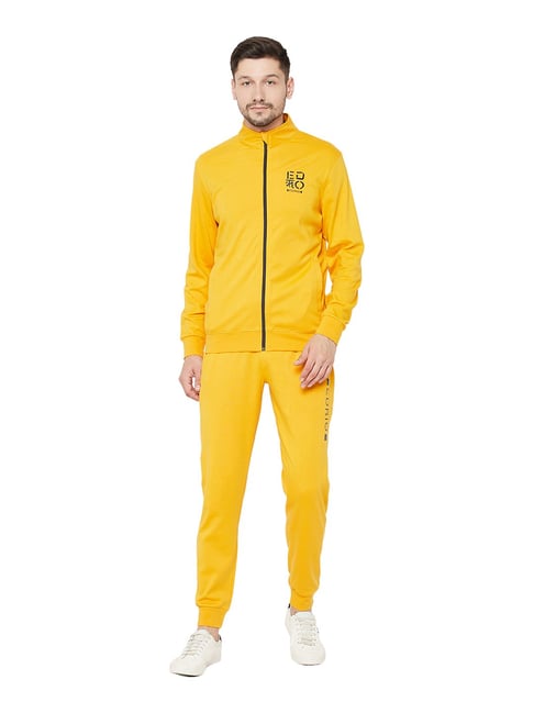 Mens yellow outlet tracksuit