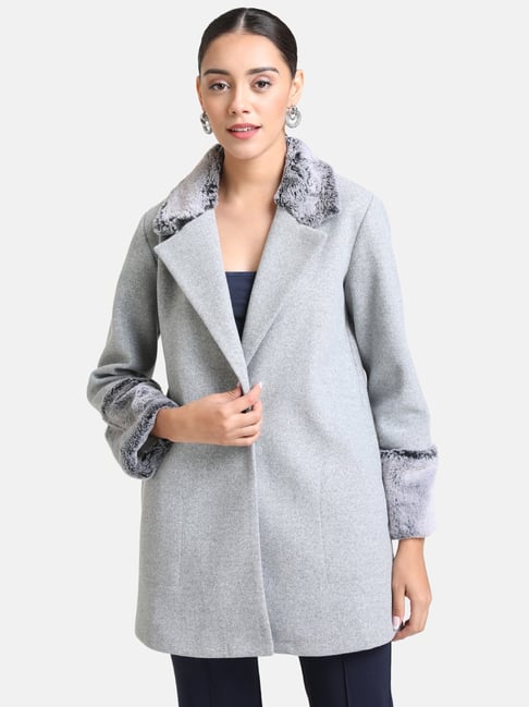 Kazo Grey Notched Lapel Coat