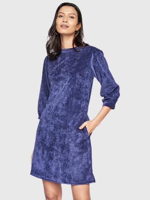 AND Navy Regular fit Dress Price in India