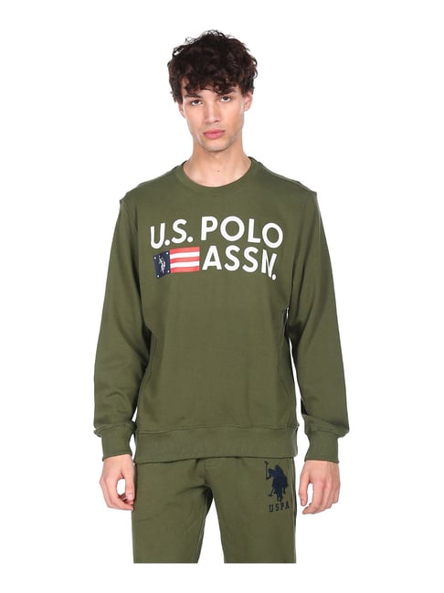 U S Polo Assn U.S. Polo Assn. Green Round Neck Sweatshirt - Flexi Collection