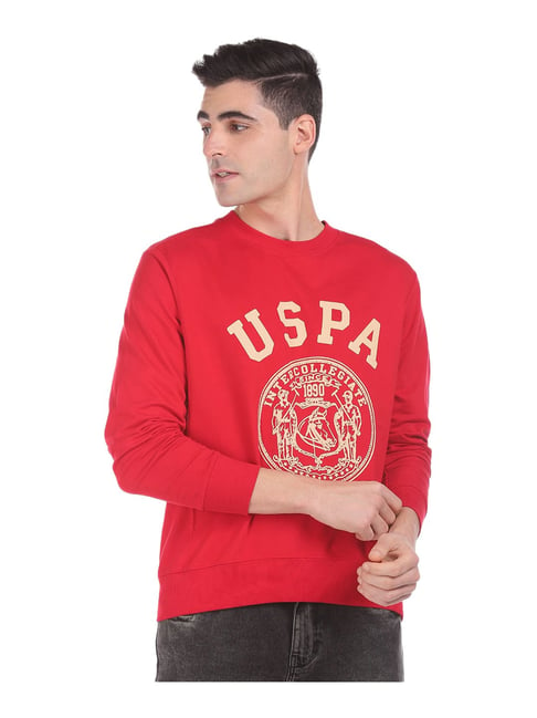 U S Polo Assn U.S. Polo Assn. Red Round Neck Sweatshirt