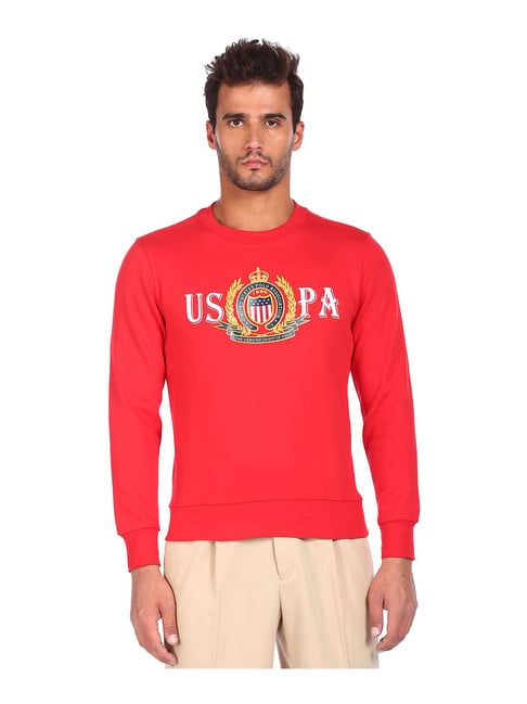 U S Polo Assn U.S. Polo Assn. Red Round Neck Sweatshirt