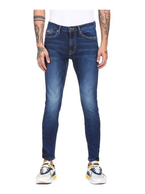 "Aeropostale Blue Skinny Fit Lightly Washed Jeans - Flexi Collection"