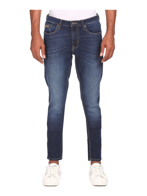 Aeropostale Blue Skinny Fit Lightly Washed Jeans - Flexi Collection