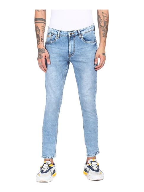 Aeropostale Light Blue Skinny Fit Heavily Washed Jeans - Flexi Collection