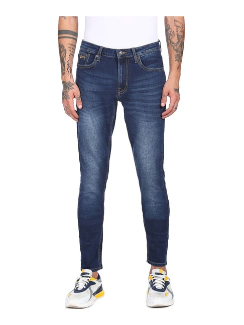 Aeropostale Blue Skinny Fit Lightly Washed Jeans - Flexi Collection