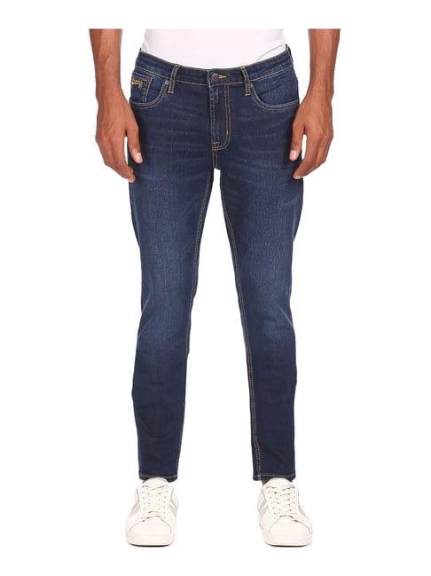 Aeropostale Blue Skinny Fit Lightly Washed Jeans - Flexi Collection