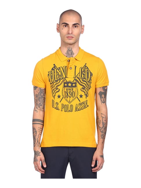 U S Polo Assn U.S. Polo Assn. Yellow Cotton Polo T-Shirt