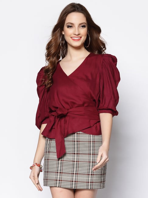 Sera Maroon Regular Fit Top-picture-24