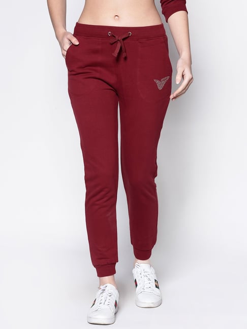Sera Maroon Cotton Embellished Trackpants-picture-18