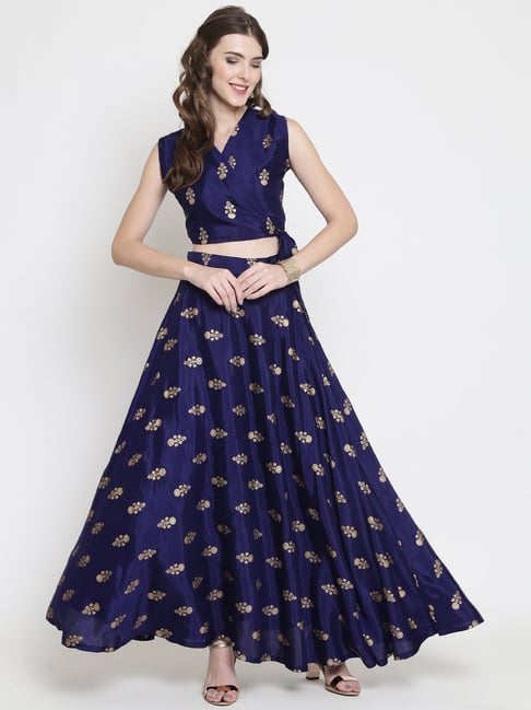Wedding Festive Lehenga Choli - Blue Digital Print & Sequins Lehenga –  Empress Clothing