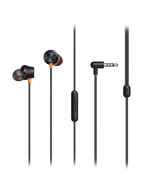 DIZO Earphones with HD Mic, Wired headset (Black, In The Ear) (By realme techLife)