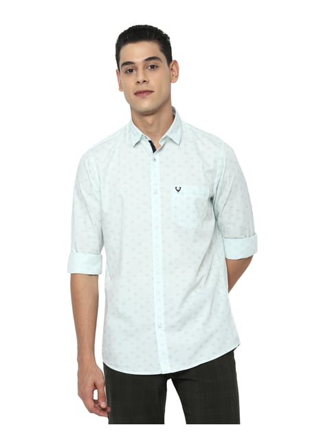 Buy Allen Solly Blue Cotton Slim Fit 