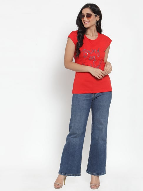 Buy Crozo By Cantabil Red Printed T 