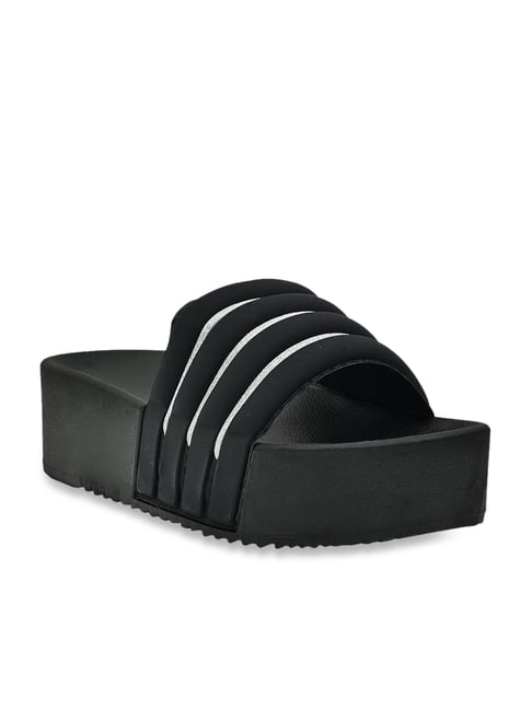 Jove Women's Black Wedge Slides