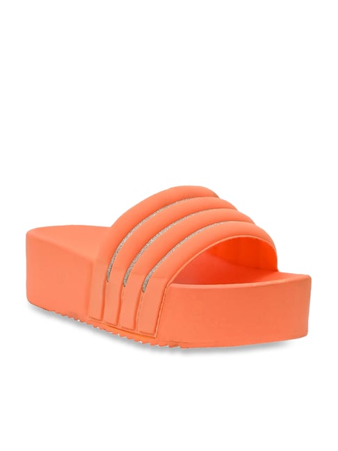 Jove Women's Orange Wedge Slides