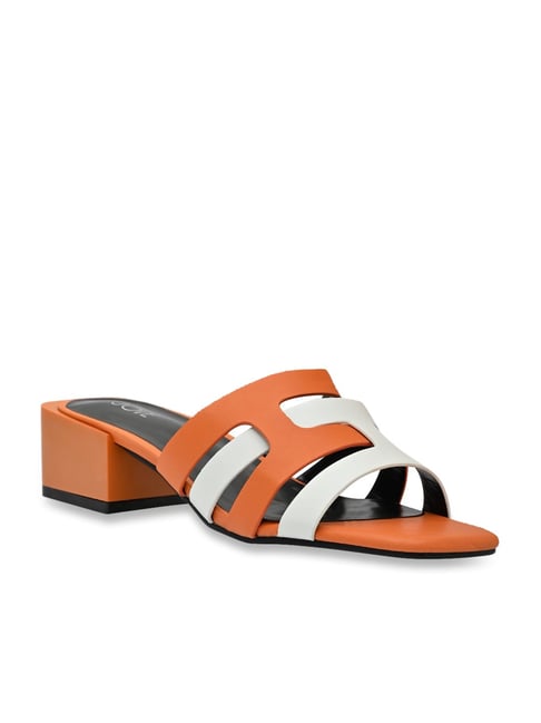 Jove Women's Orange Casual Sandals