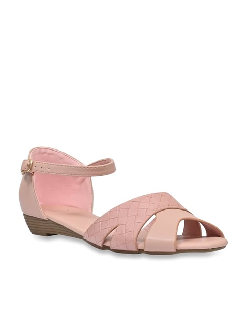 Jove Women's Pink Ankle Strap Sandals