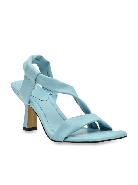 Jove Women's Sky Blue Sling Back Stilettos