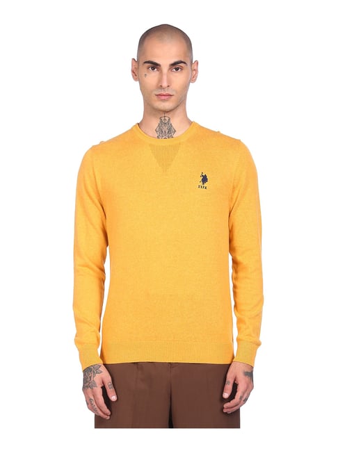 U S Polo Assn U.S. Polo Assn. Yellow Round Neck Sweater