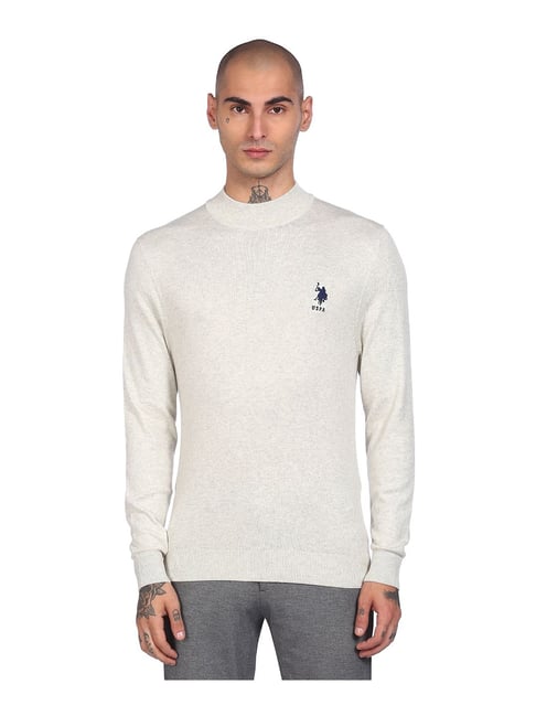 U S Polo Assn U.S. Polo Assn. Off White Mock Collar Sweater