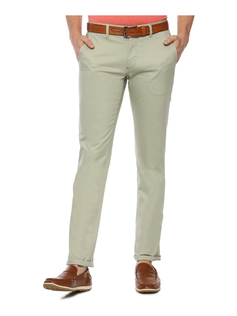 Buy Louis Philippe Grey Cotton Slim Fit Striped Trousers for Mens Online @  Tata CLiQ