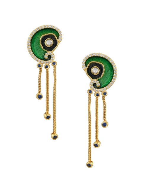 Sparkling Rhinestone Decor Tassel Design Dangle Earrings - Temu