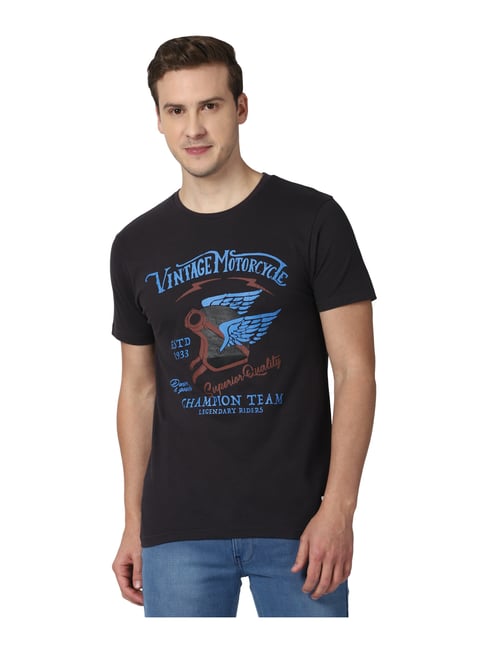 Buy Peter England Jeans Black Cotton 
