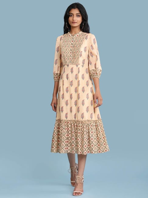 aarke Ritu Kumar Peach Floral Print Dress Price in India