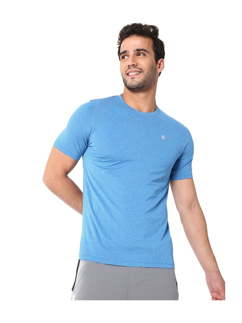 Cultsport Aqua Blue Vitals Printed Running T-Shirt