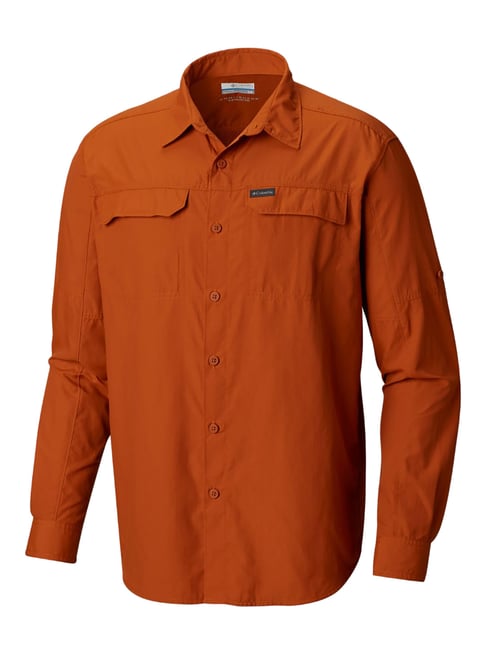 Columbia Men Orange Silver Ridge 2.0 Long Sleeve Shirt