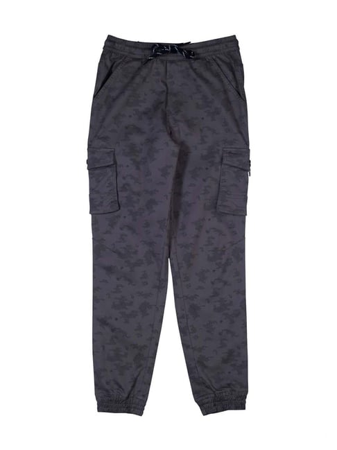 Gini & Jony Kids Grey Cotton Printed Trousers